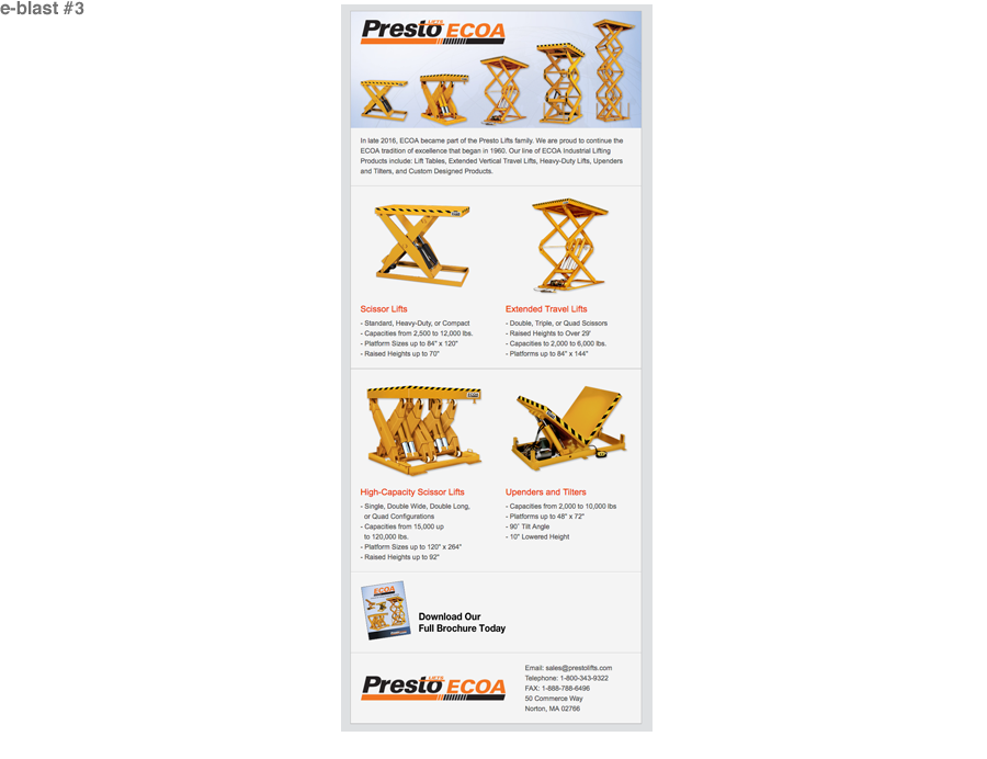 Presto Lifts e-blast